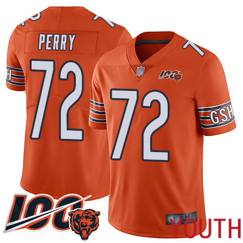 Chicago Bears Limited Orange Youth William Perry Alternate Jersey NFL Football #72 100th Season